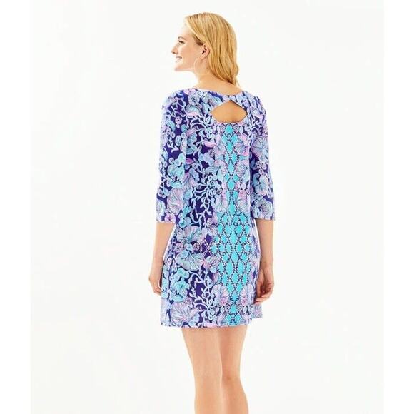 Lilly Pulitzer NWT Bay Dress Lapis Lazuli Your Biggest Fan Blue XXS Preppy - Picture 7 of 7